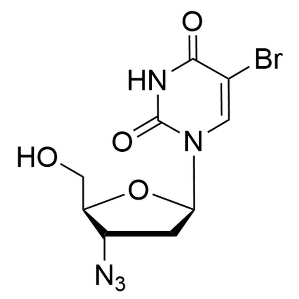 3'-Azido-2',3'-dideoxy-5-bromouridine, 50 mg, Glass Screw-Top