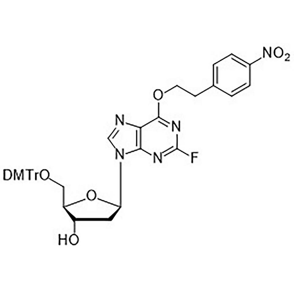 5'-O-Dimethoxytrityl-2-fluoro-6-O-(2-(4-nitrophenyl)ethyl)-2'-deoxyinosine, 25 mg, Glass Screw-Top