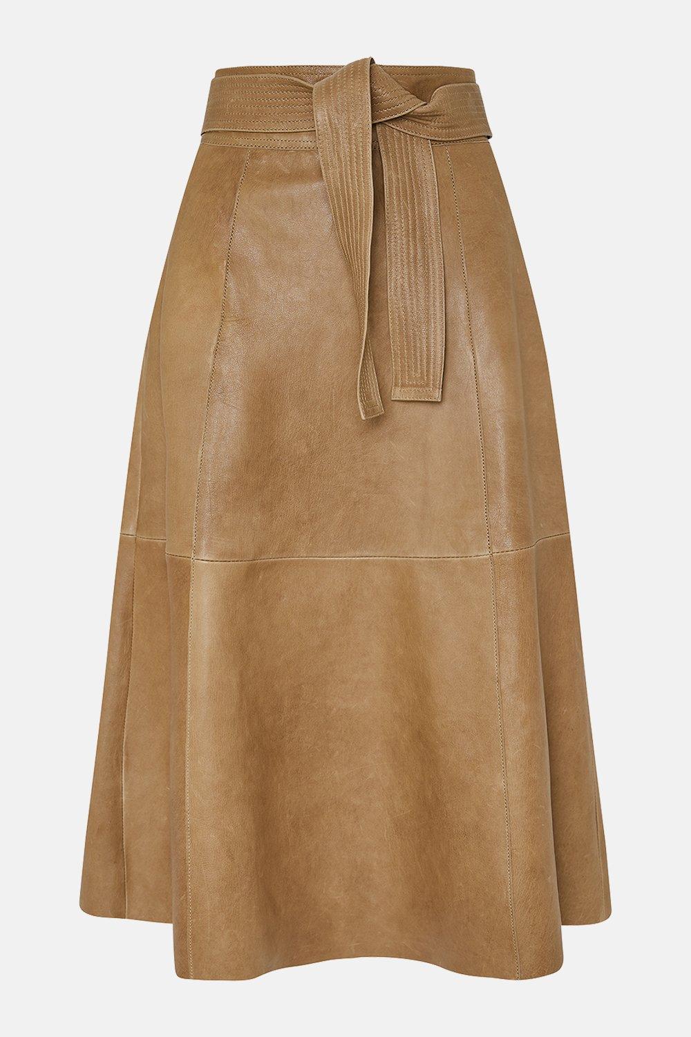 tan midi skirt