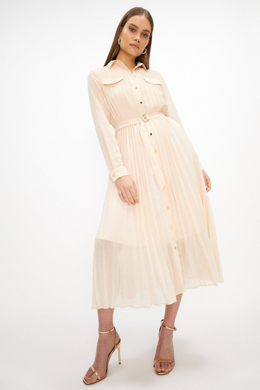 tiered pleated dress