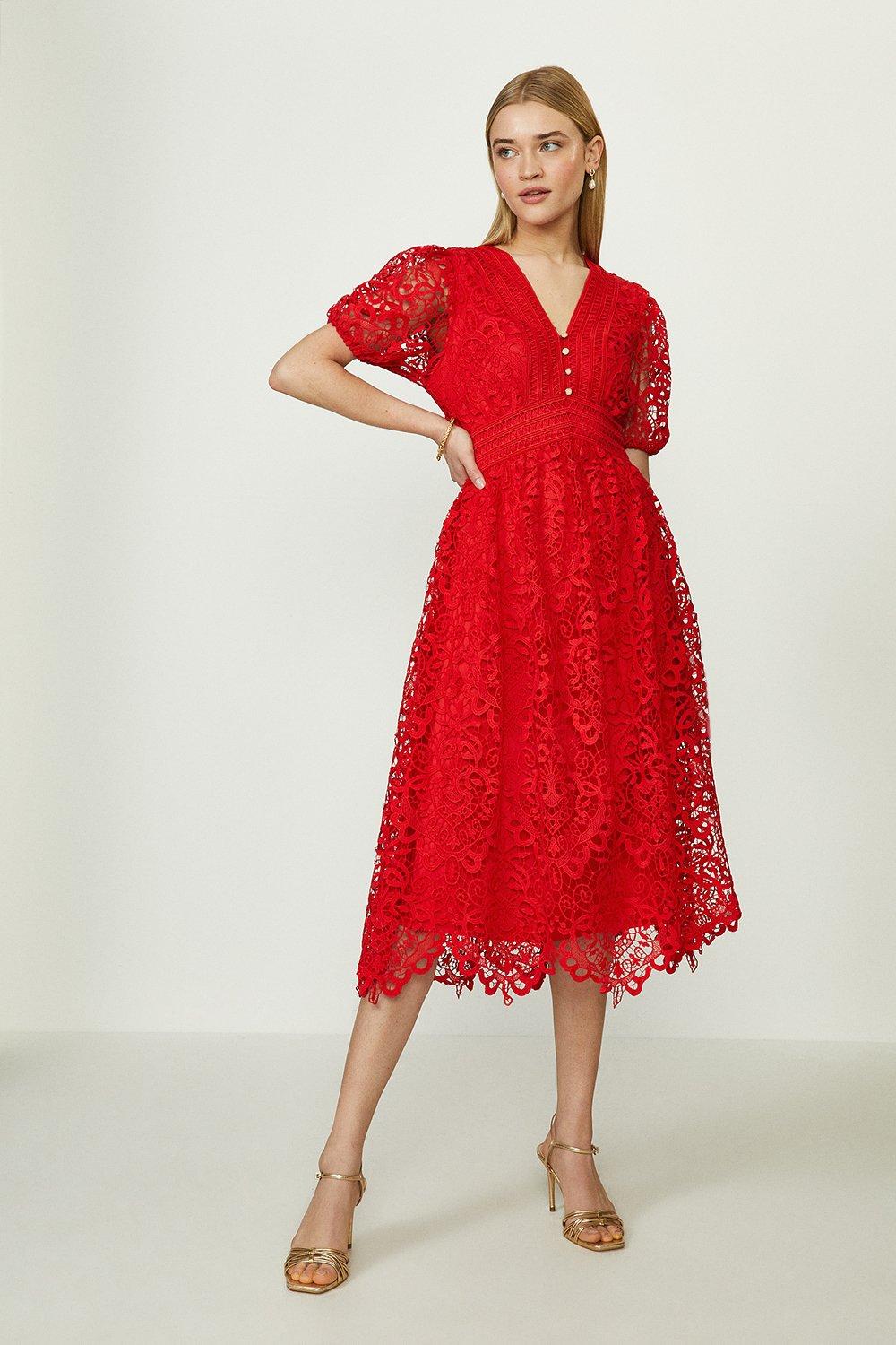 coast red lace dress