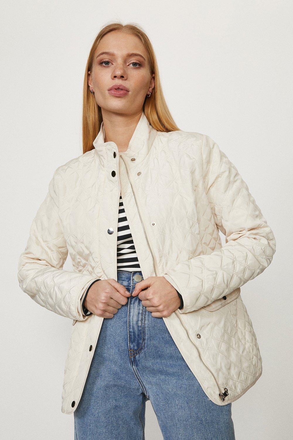 Popper Detail Quilted Jacket | Coast