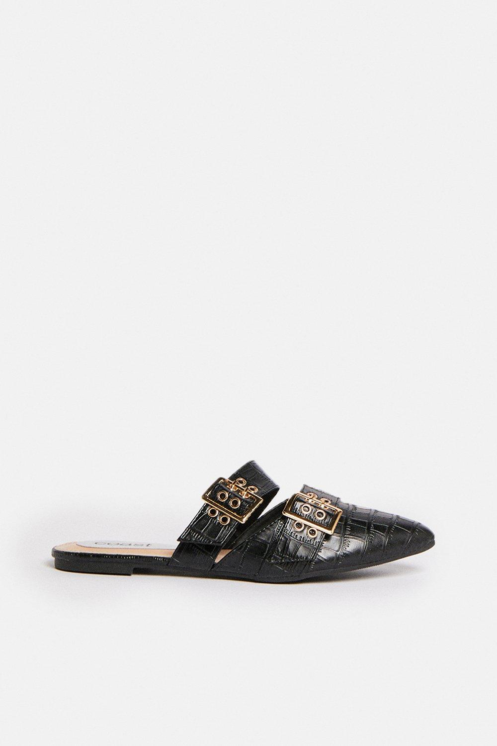 backless mules black