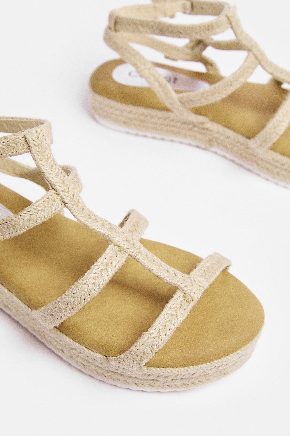 raffia flatform sandals