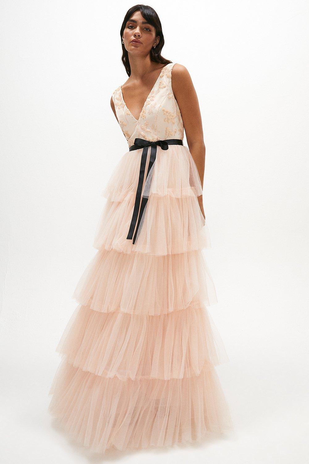 Embellished Tiered Tulle Dress | Coast