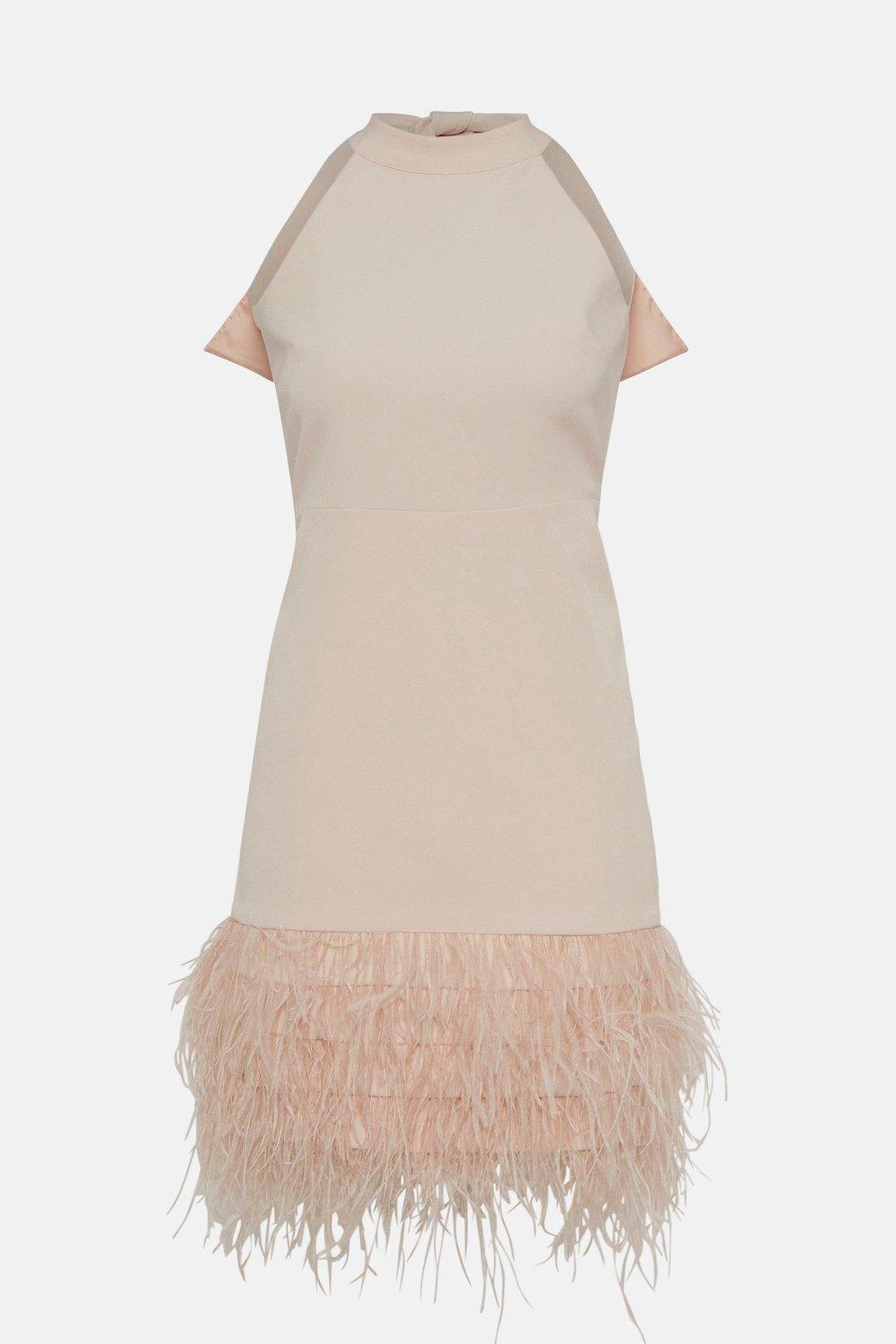 coast pink feather dress