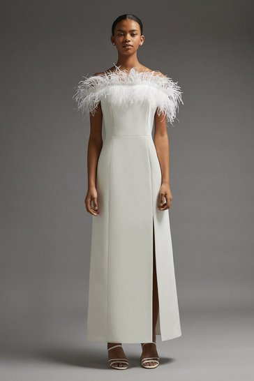 Coast – Premium Feather Bardot Maxi Dress Robes de mariée à moins de 500 euros COAST