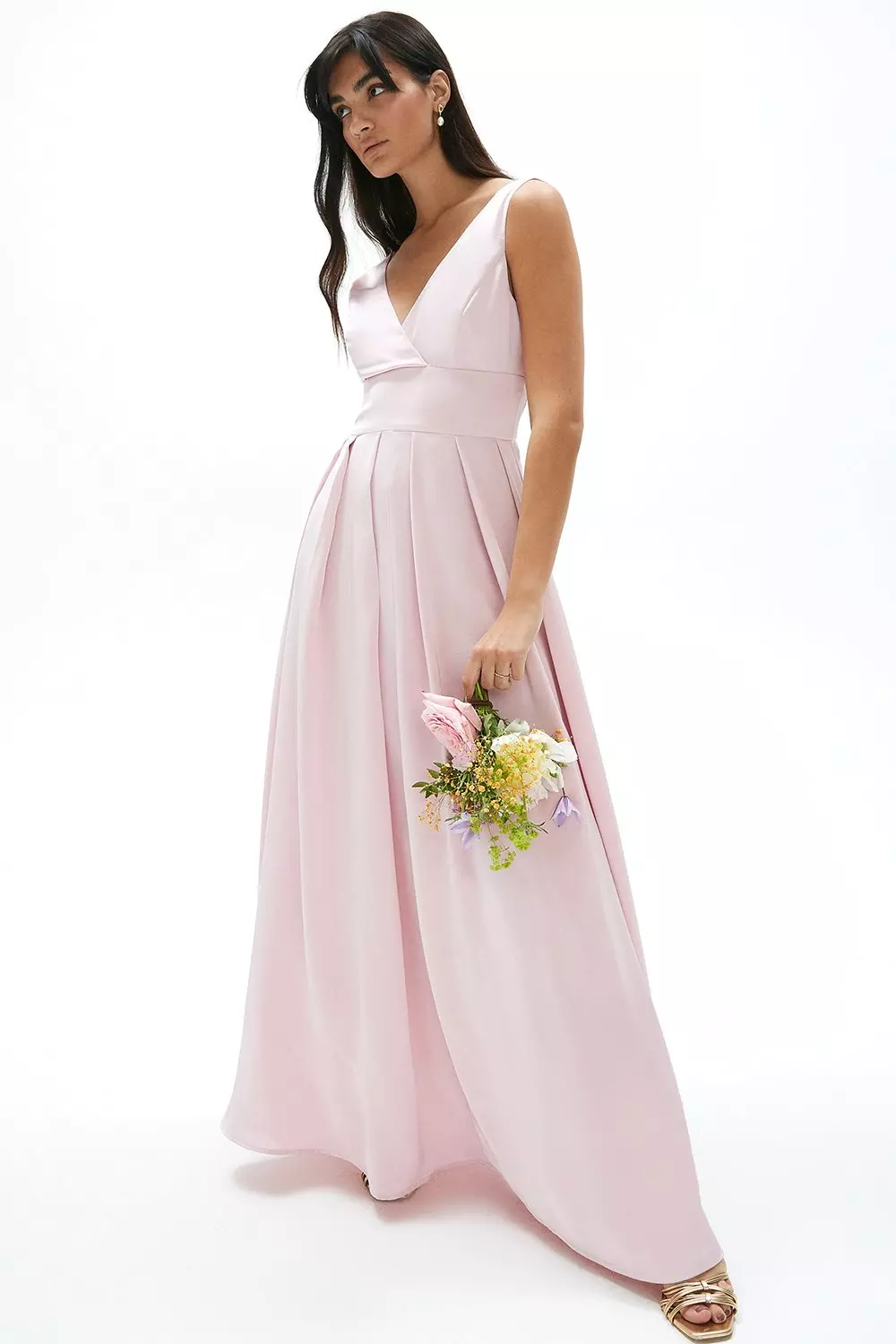 blush maxi dress bridesmaid Cinosural International School