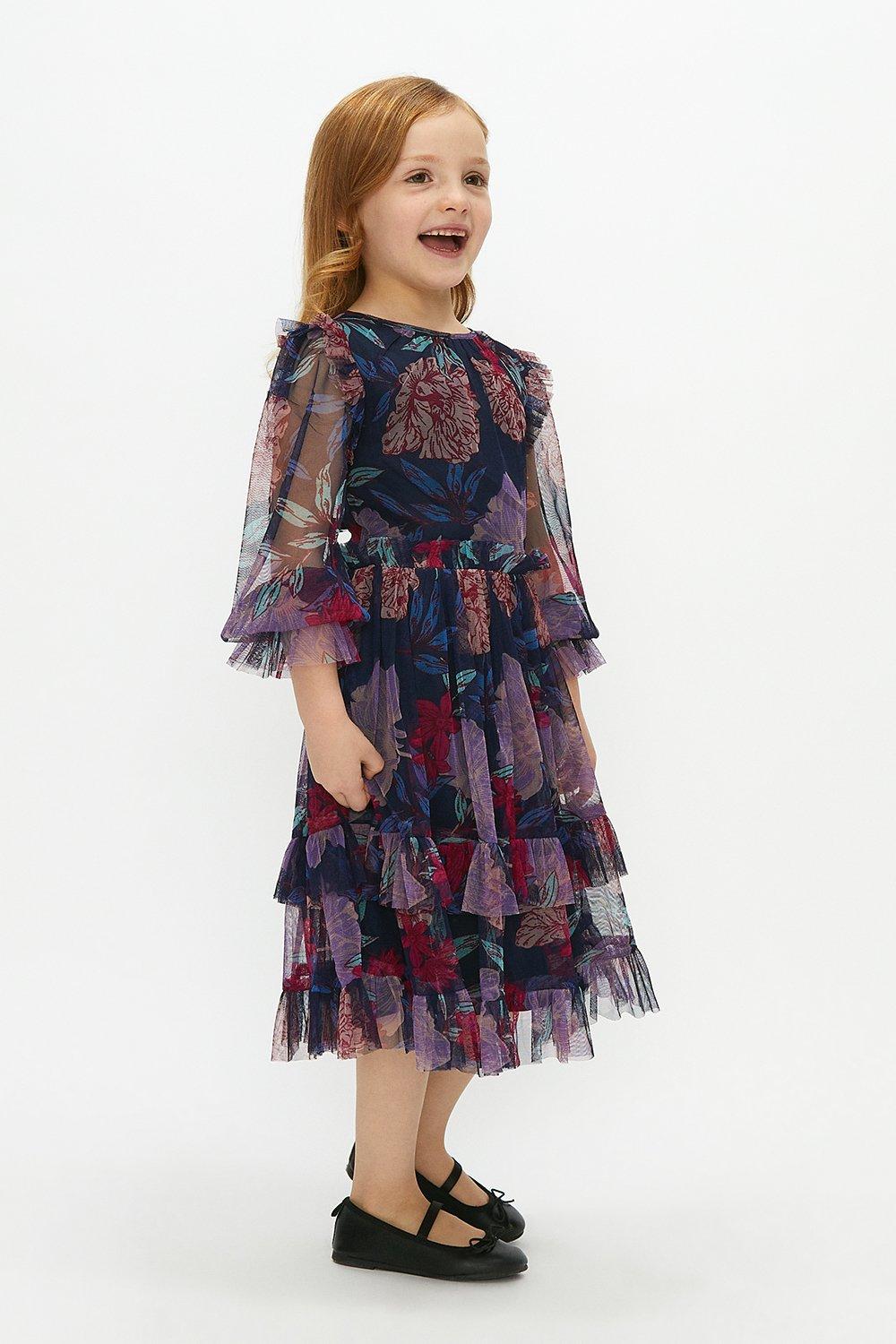 girls long floral dress