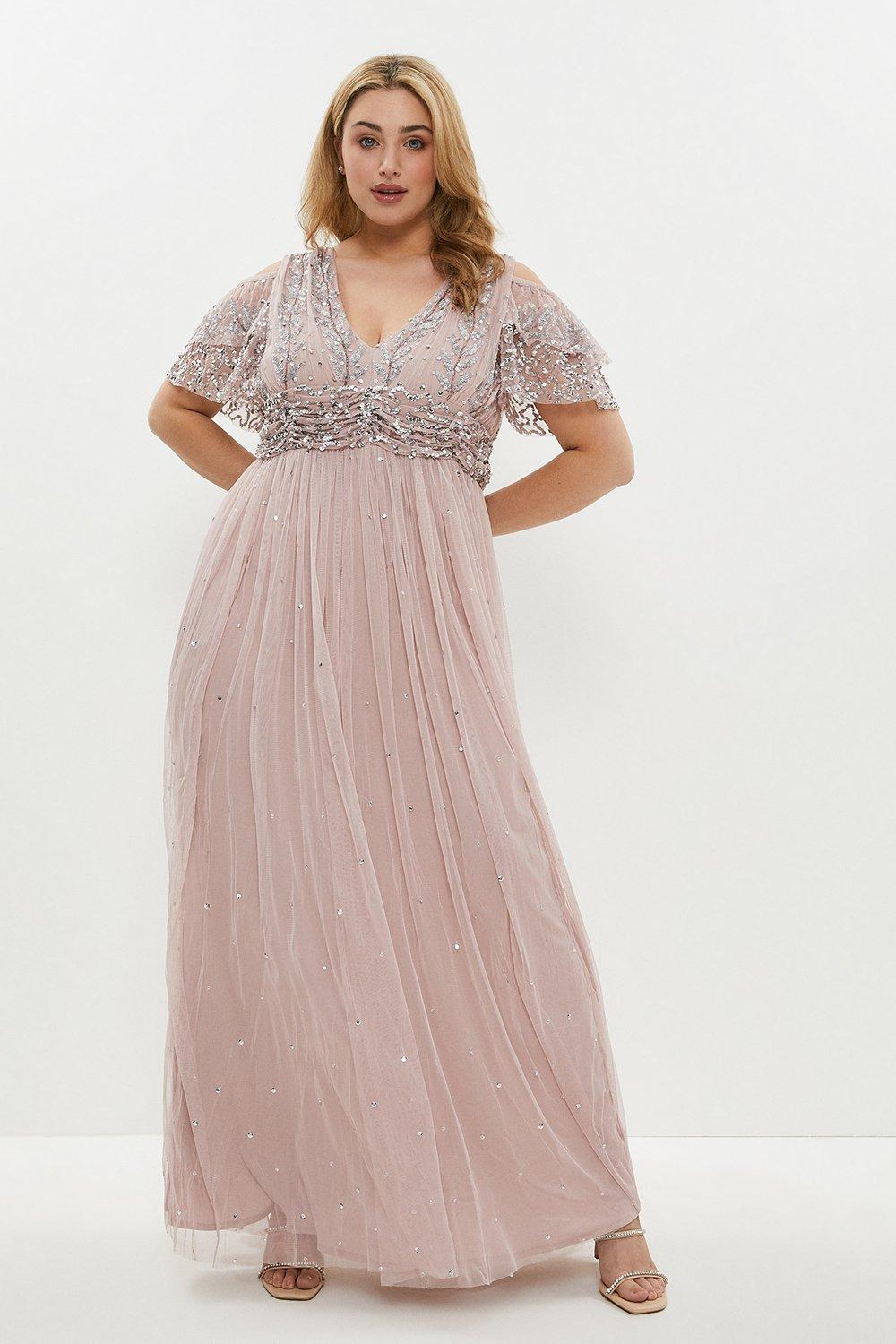 Plus Size Cold Shoulder Embellished Maxi Dress | Coast