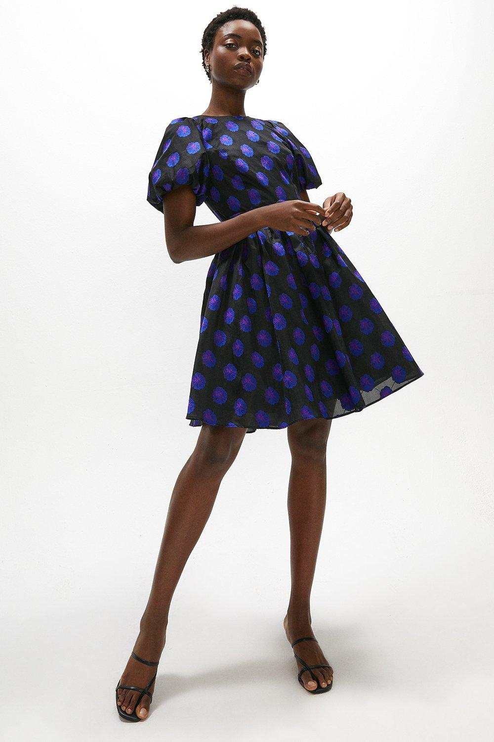 jacquard blue dress