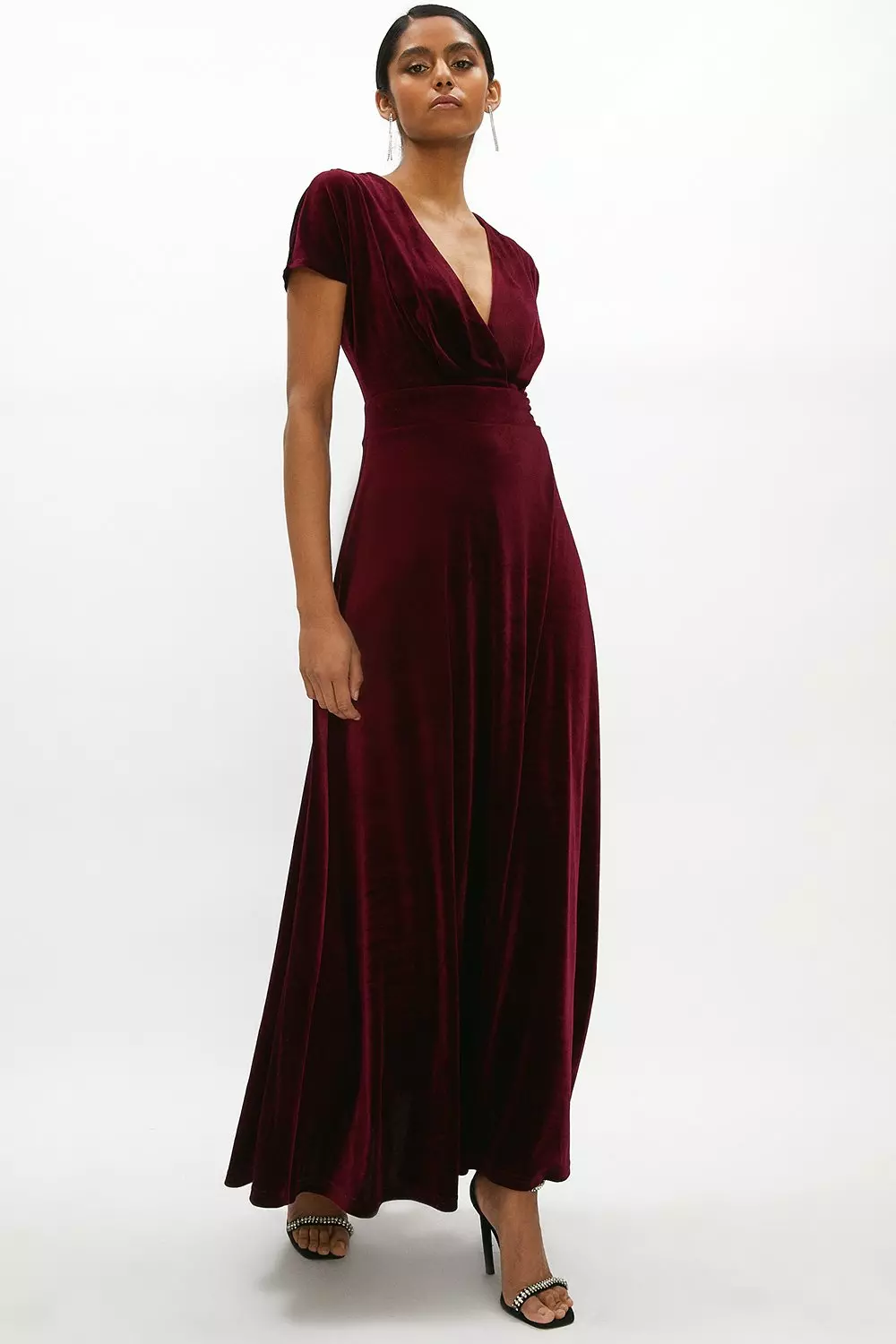 V-neck Velvet Maxi Dress | Coast