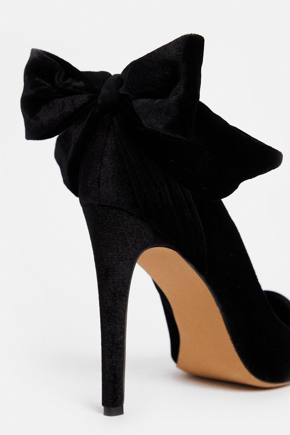 black velvet court shoes