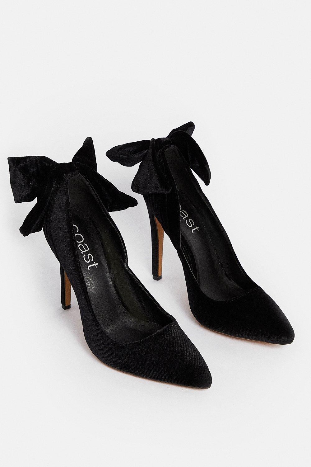 black velvet court shoes