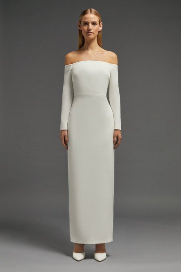 Coast – Bardot Maxi Long Sleeve Dress Robes de mariée The Wedding Explorer
