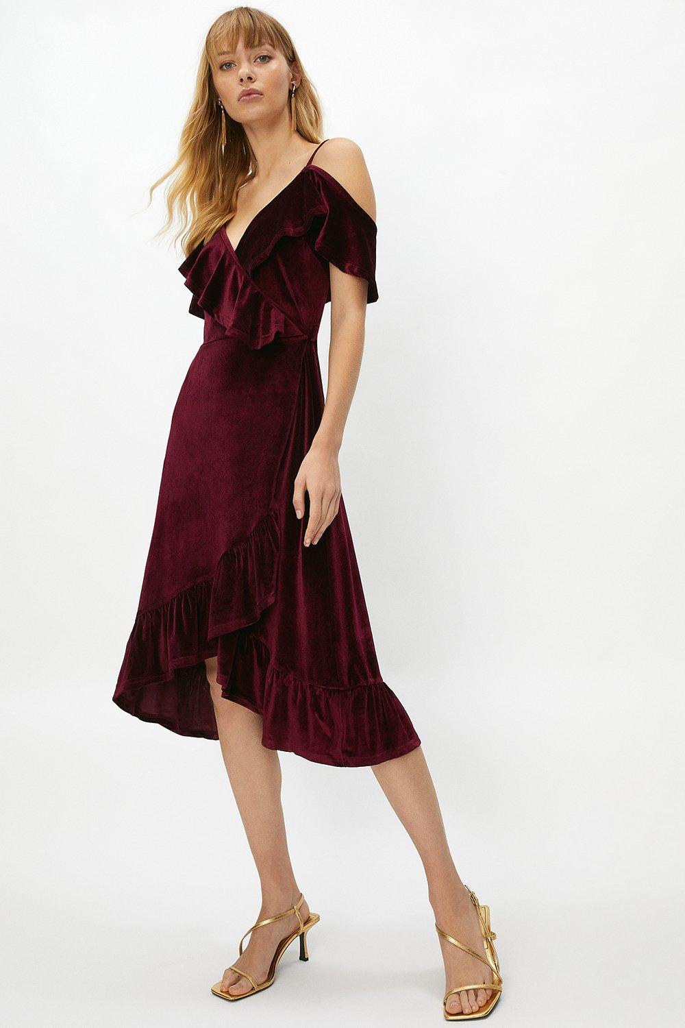 coast red velvet dress