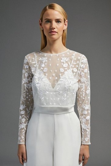 Coast – Embellished Puff Long Sleeve Top Robes de mariée deux-pièces The Wedding Explorer