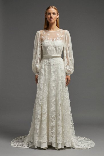 Coast – Flare Sleeve Crop Top Robes de mariée deux-pièces The Wedding Explorer