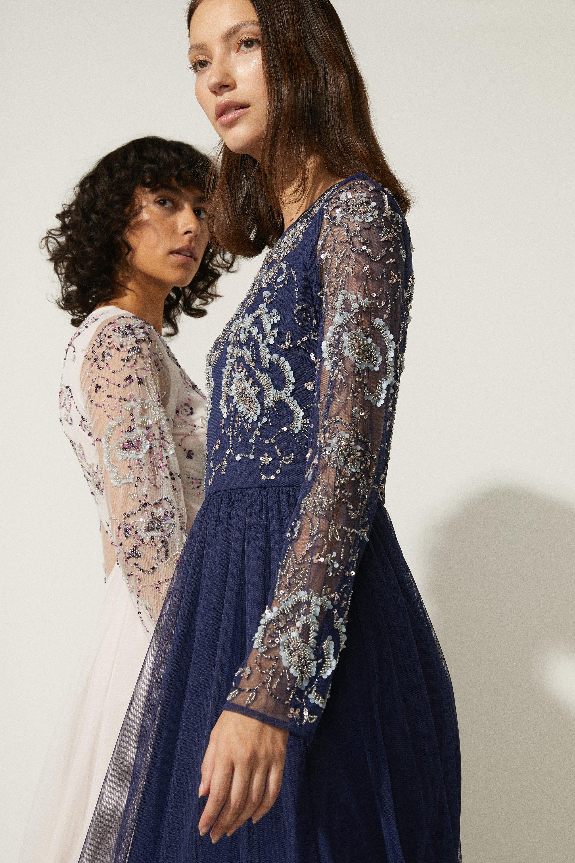 Oasis navy lace dress hotsell