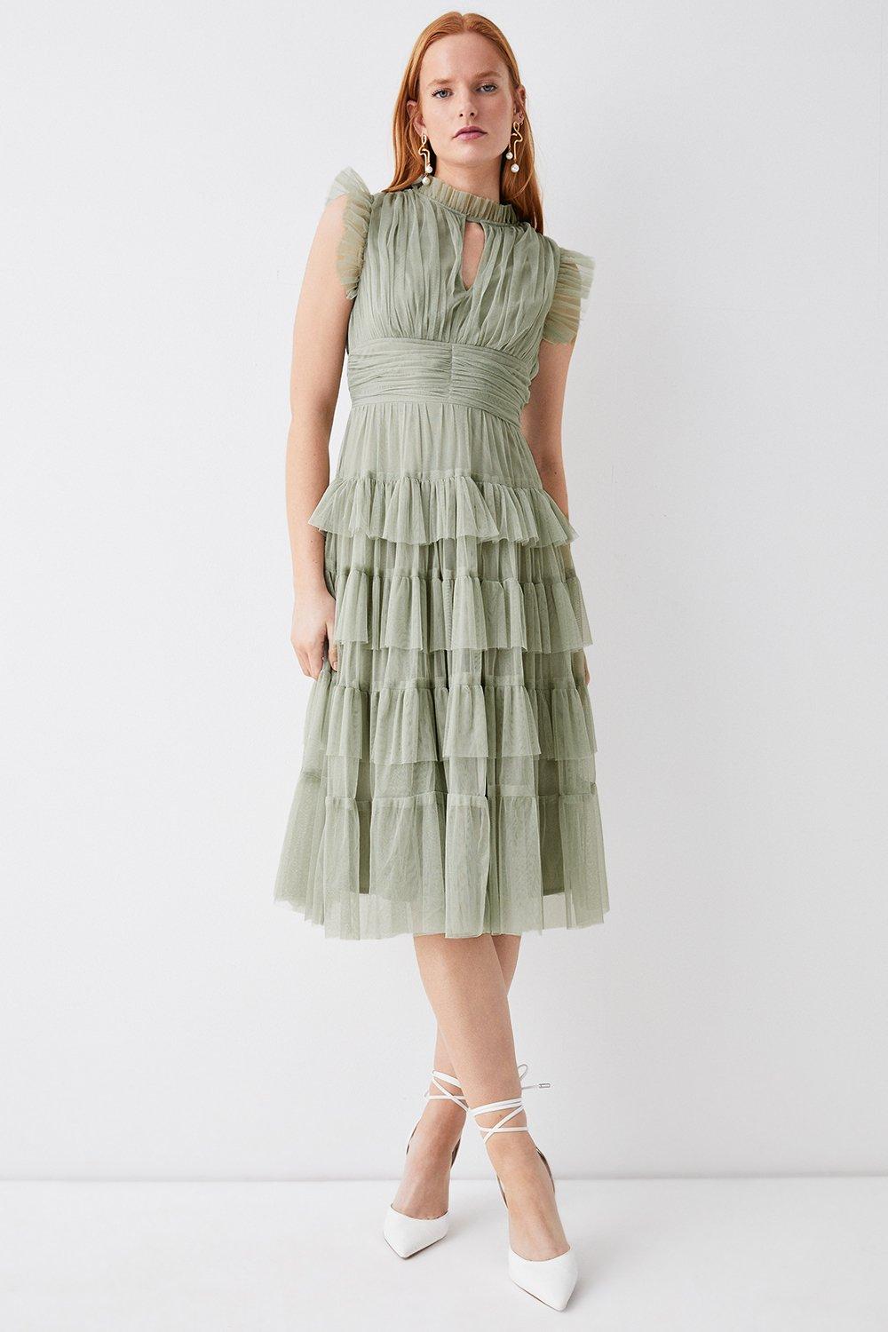 sage green long dress with sleeves