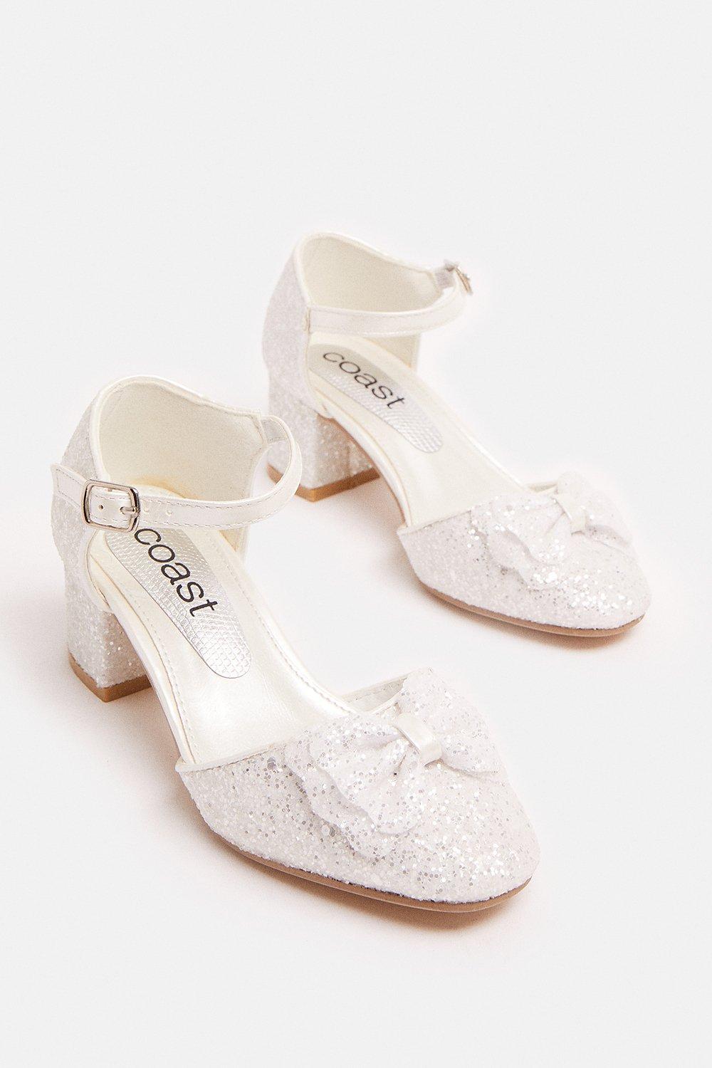 glitter flower girl shoes