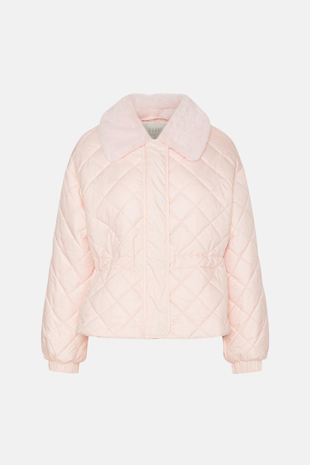 diamond quilted coat