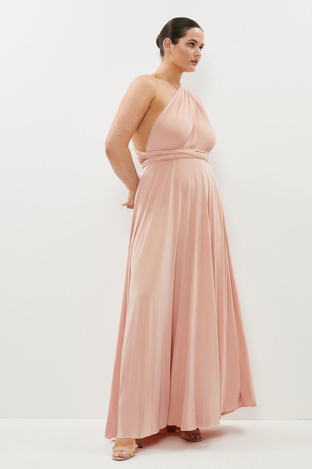 Plus Size Multiway Jersey Maxi Dress - Pink