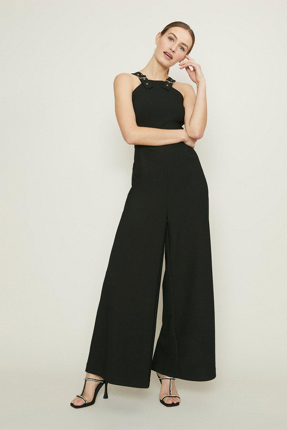 coast black buckle jumpsuit