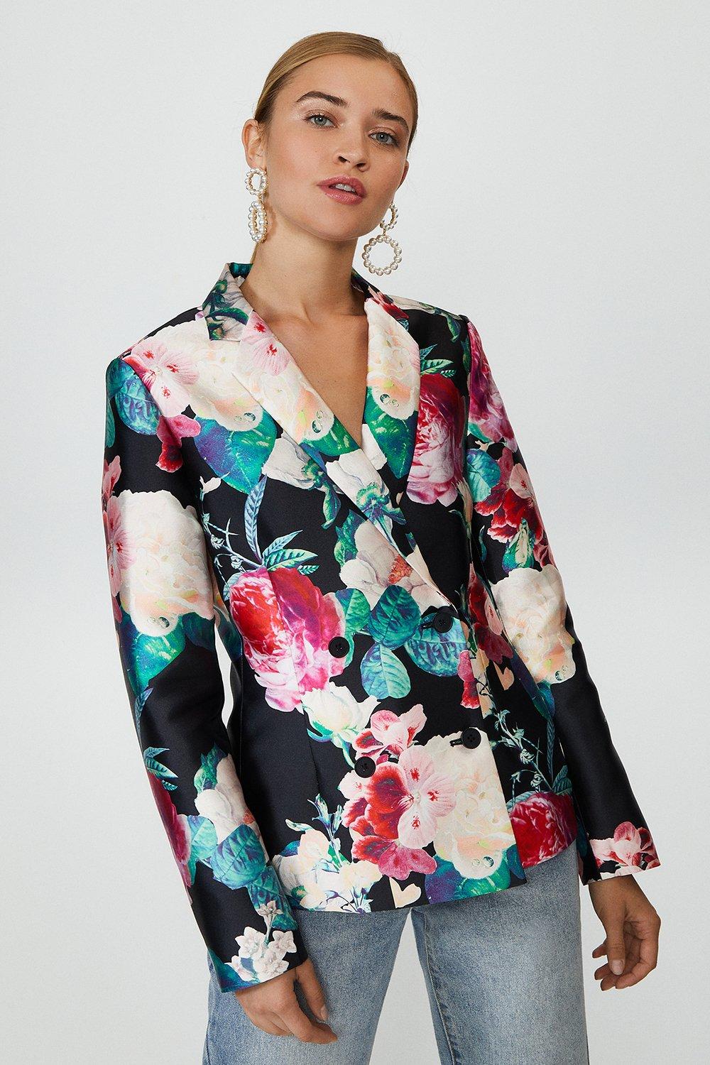 jacquard floral blazer