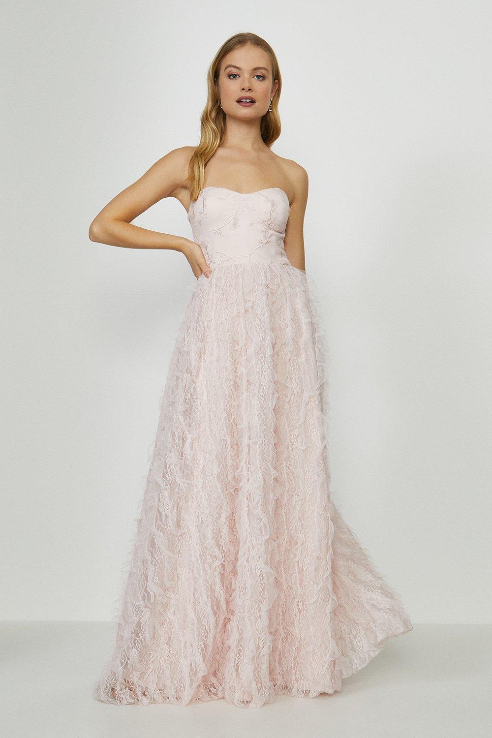 ruffle tulle robe