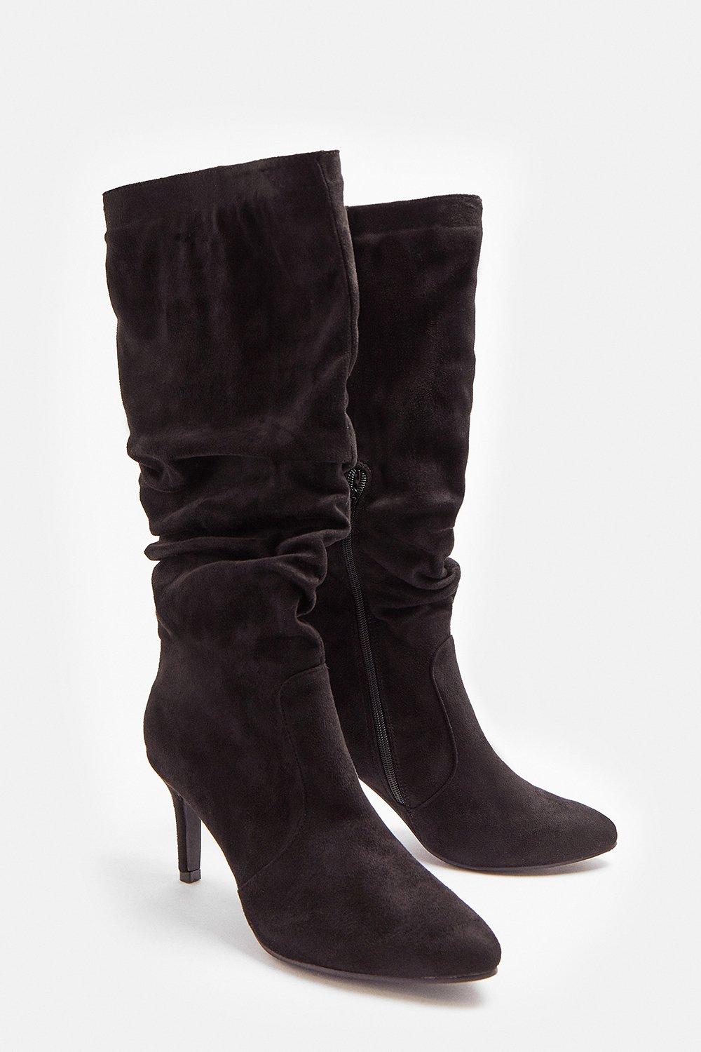 knee high ruched boots