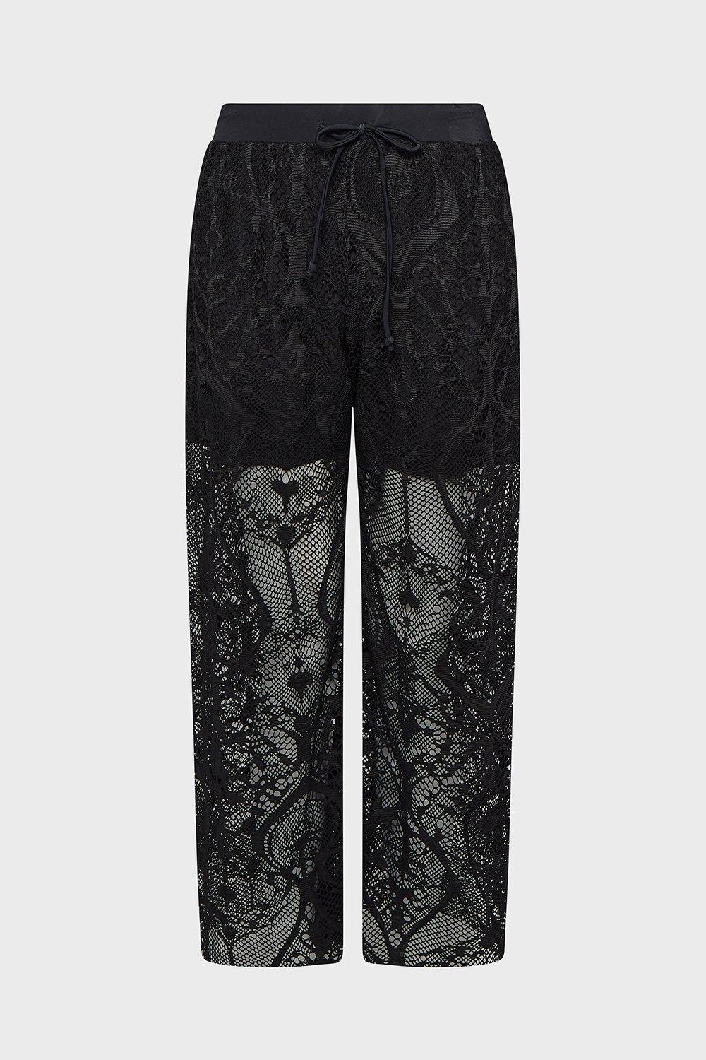 black lace beach trousers