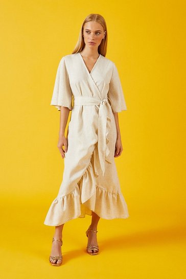 Linen Wrap Midi Dress | Coast