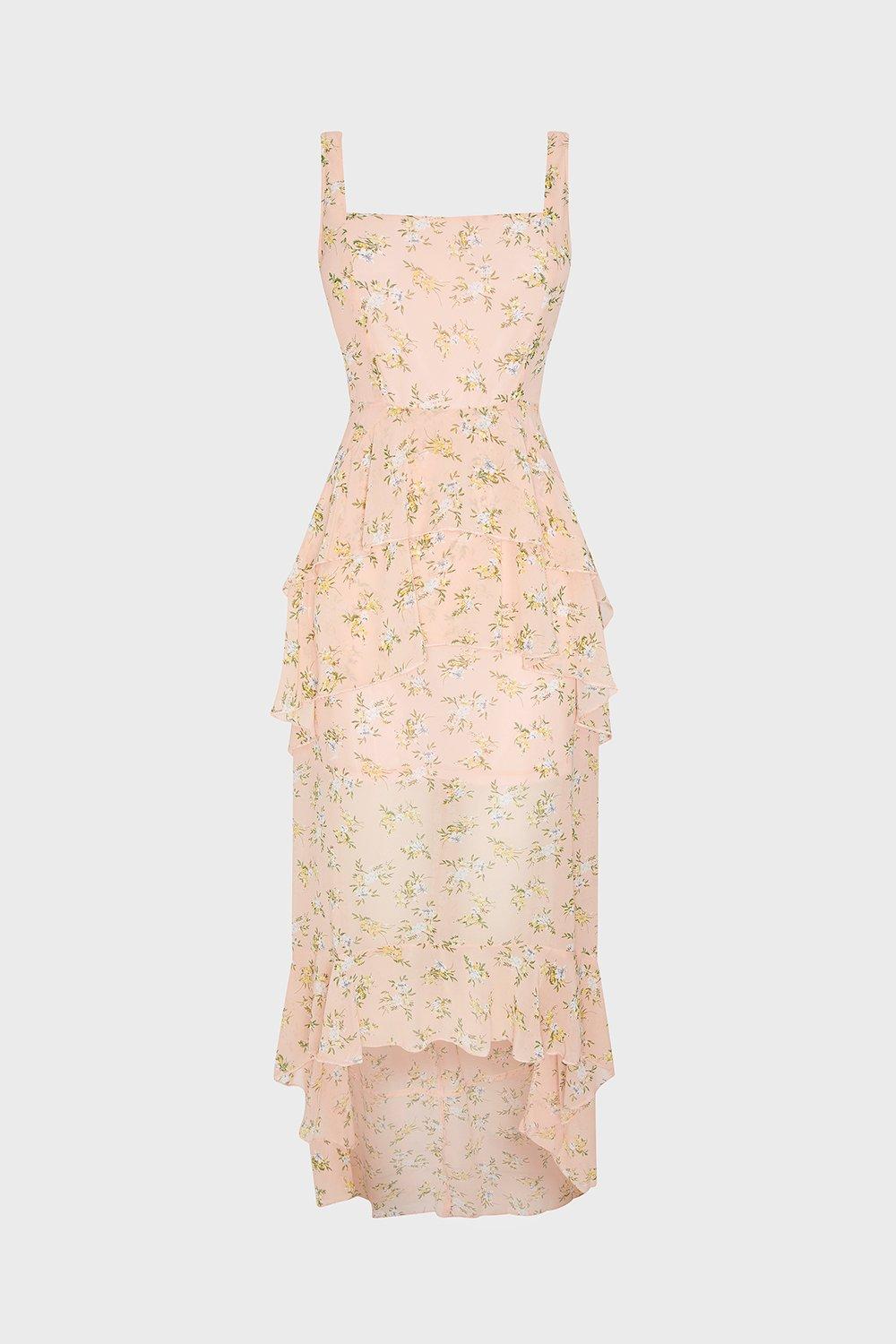 ruffle floral maxi dress