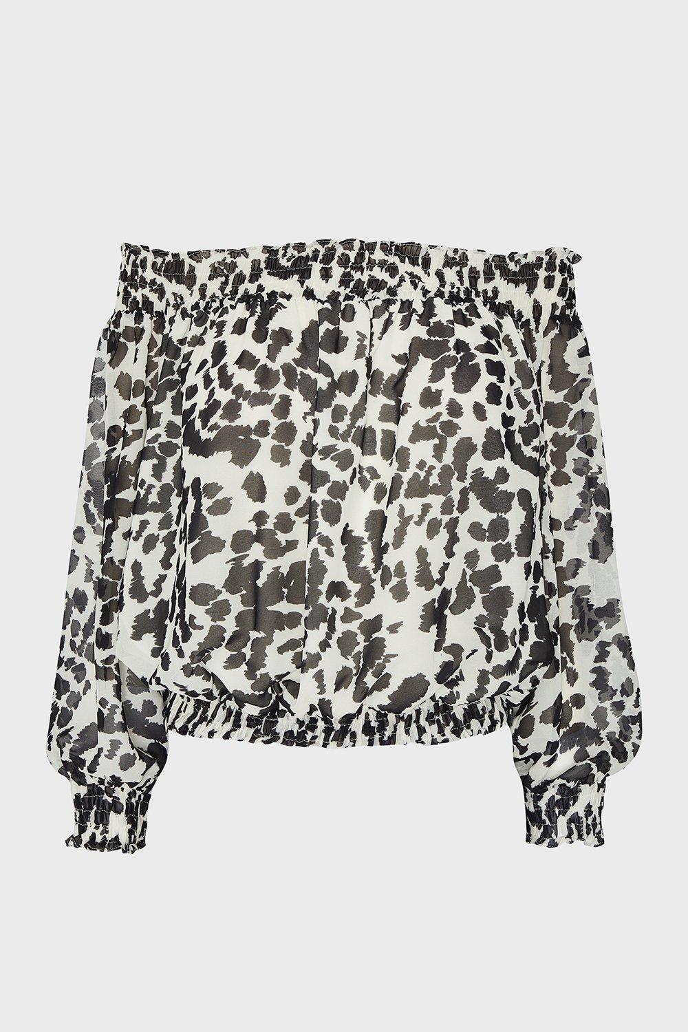 animal print bardot