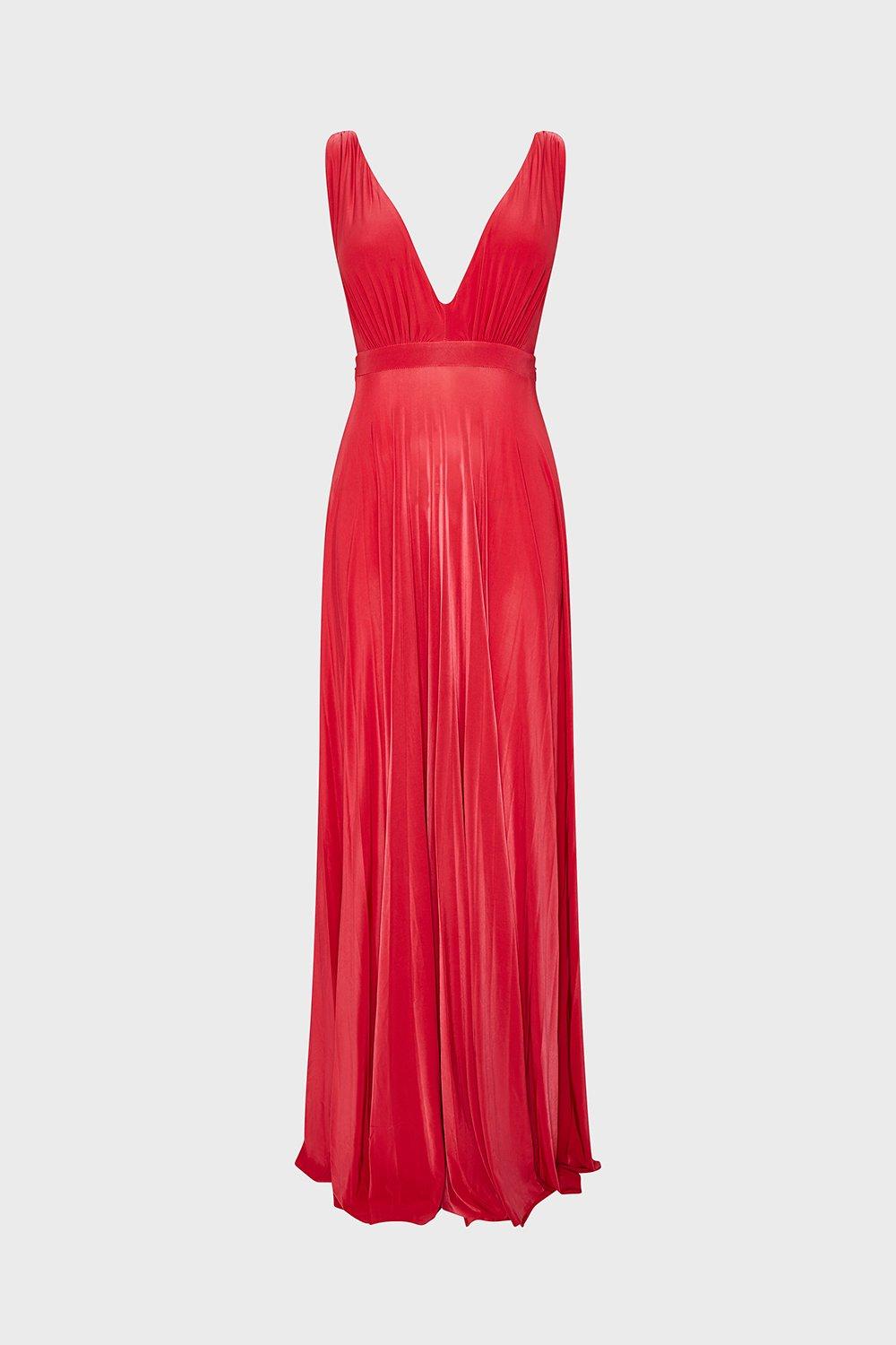 red jersey maxi dress