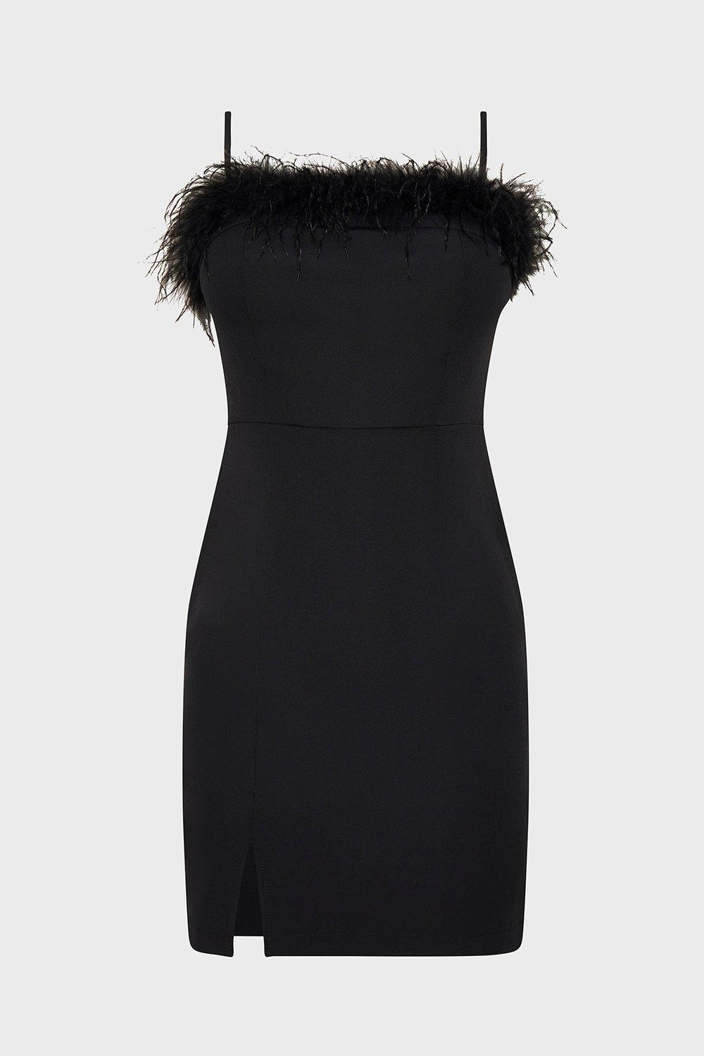 feather bardot dress