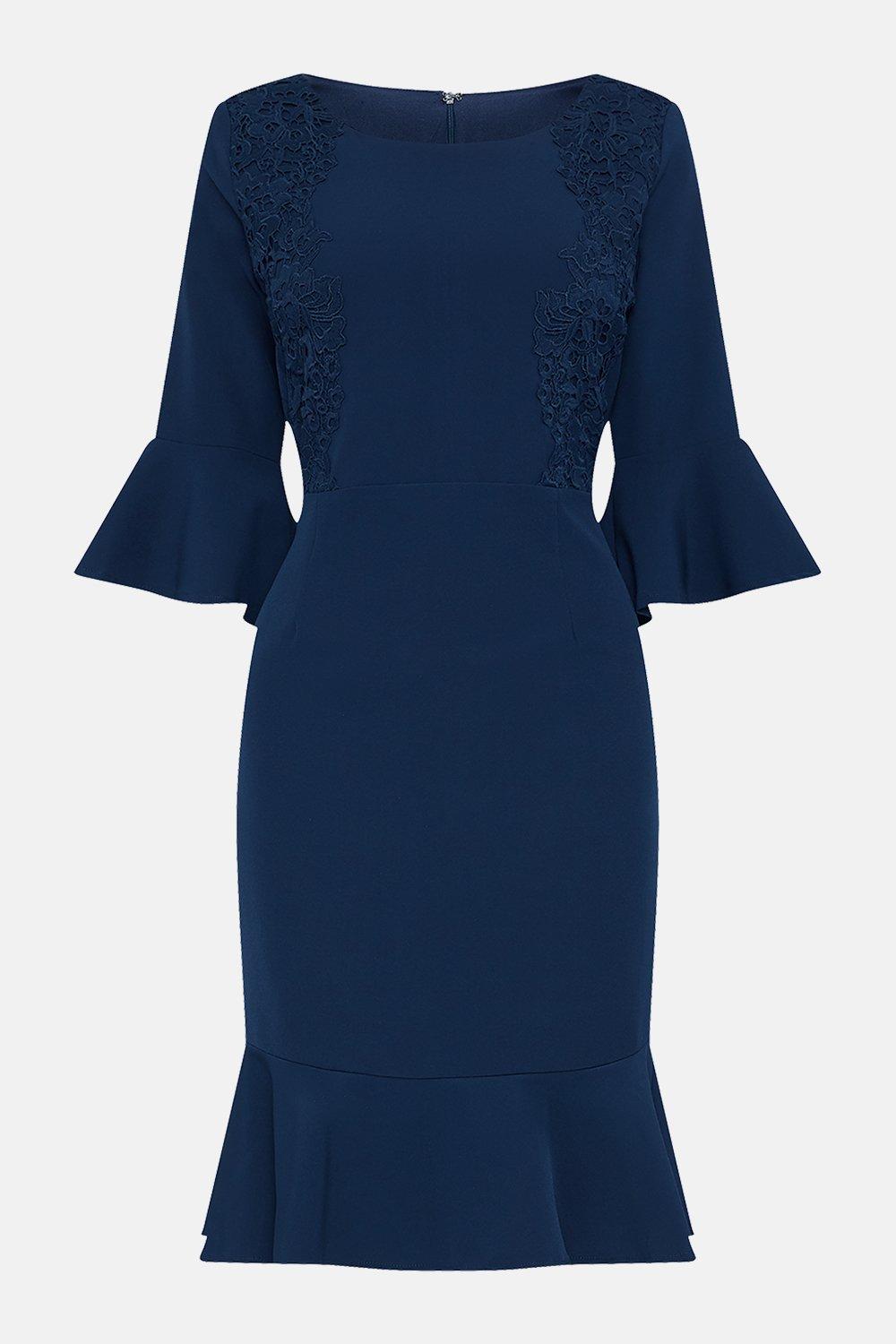 navy shift dress with sleeves