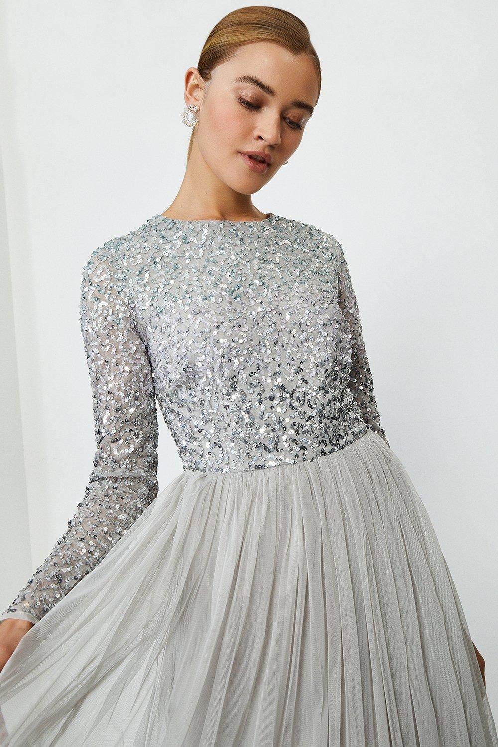 coast silver sequin dress