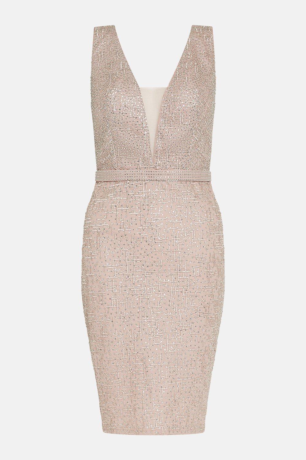 diamante mini dress
