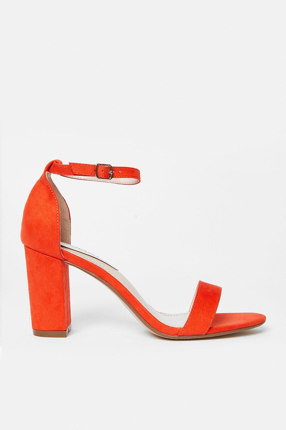 block heel sandals orange