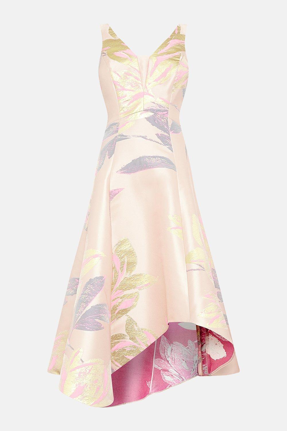 floral v neck midi dress