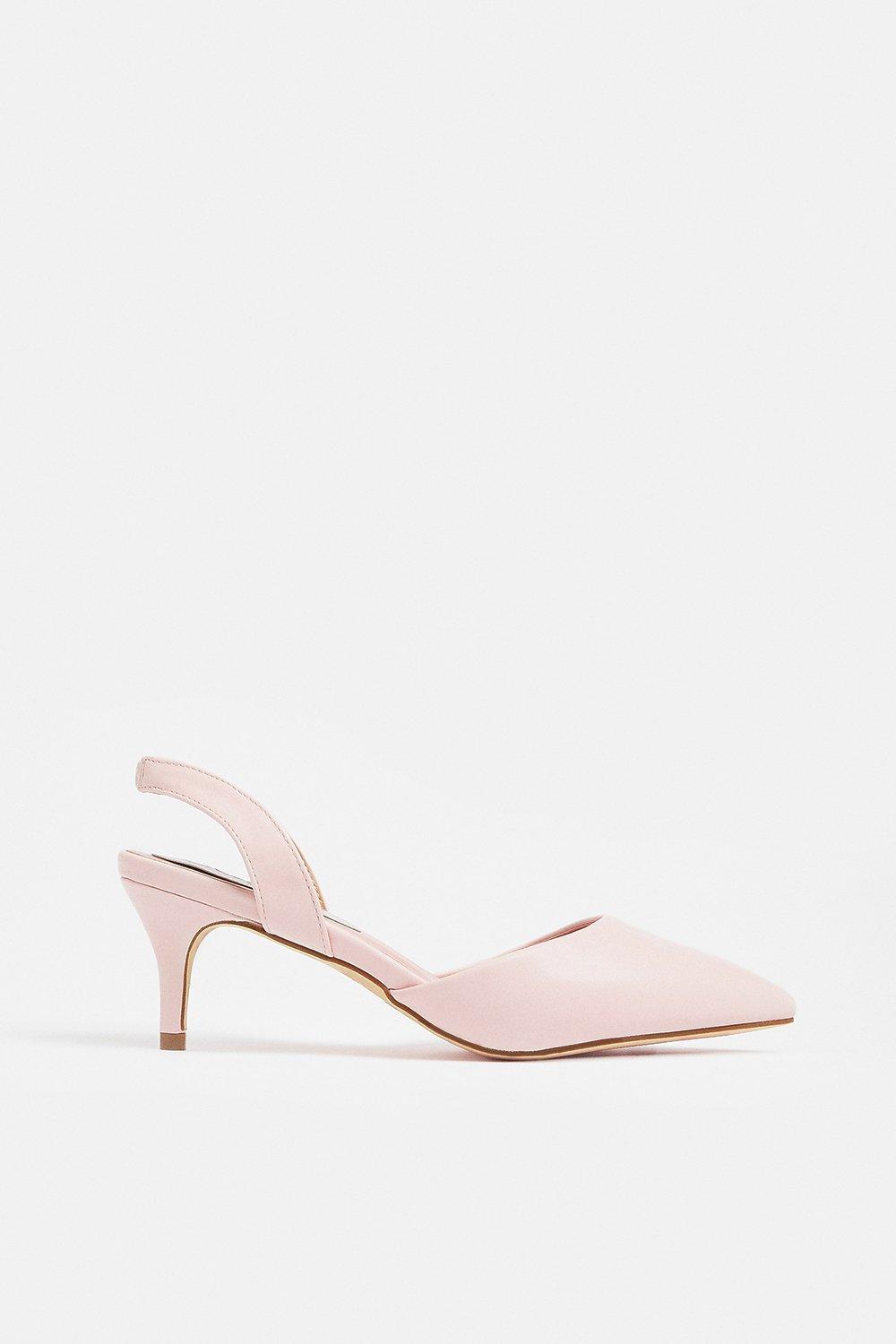 pink slingback kitten heels