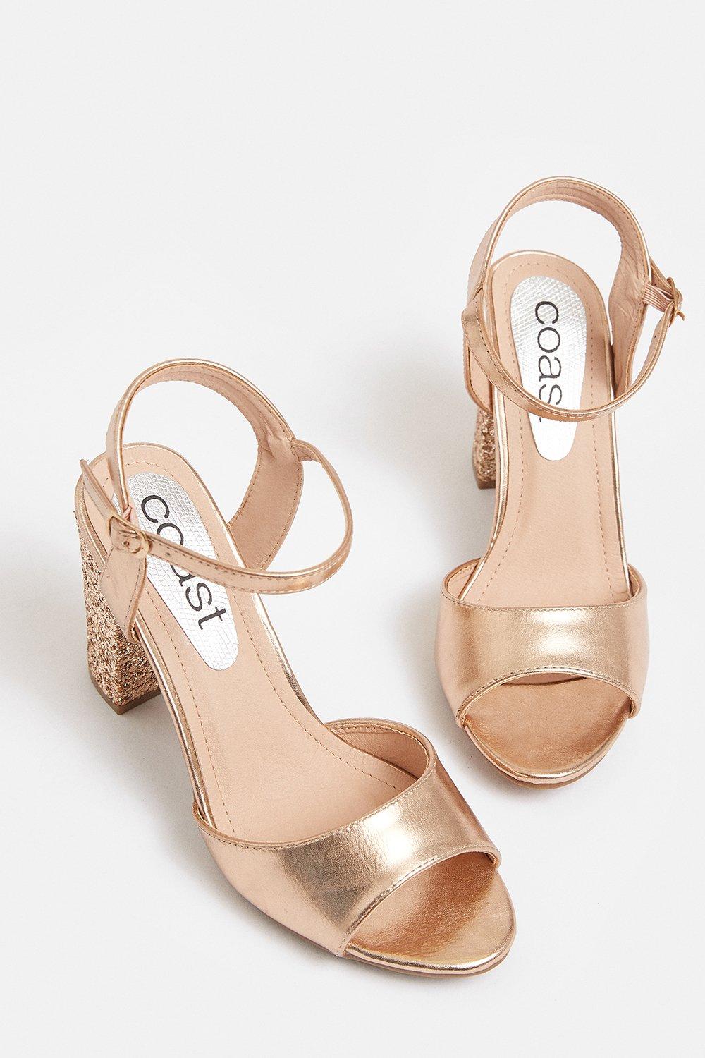 rose gold midi heels