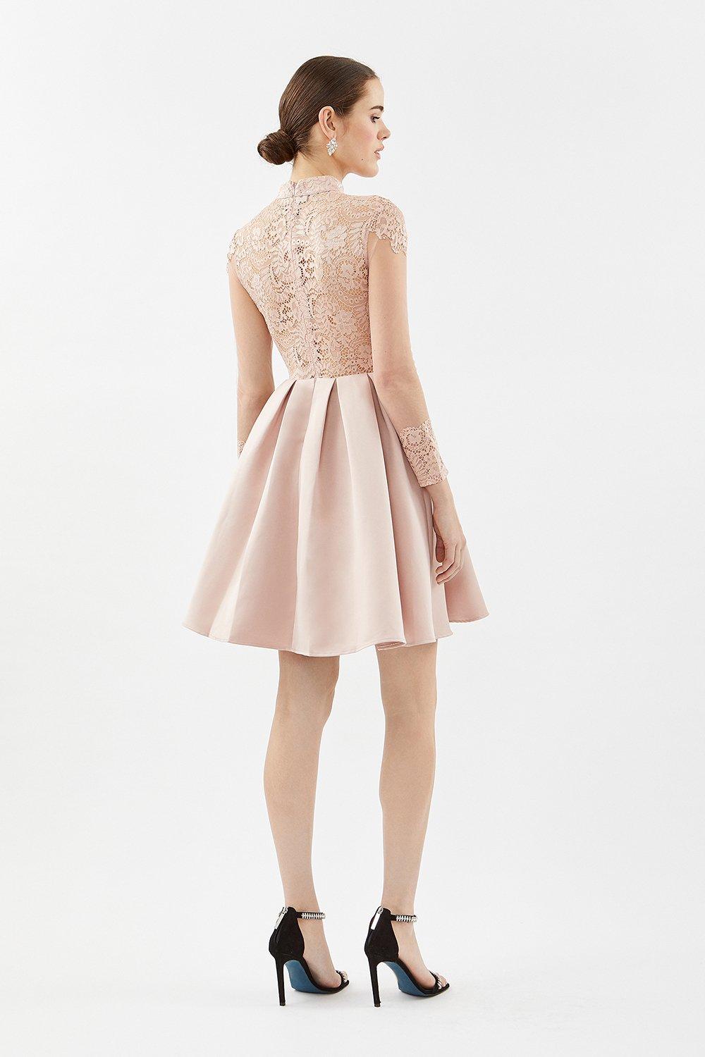 lace bodice fit and flare dress