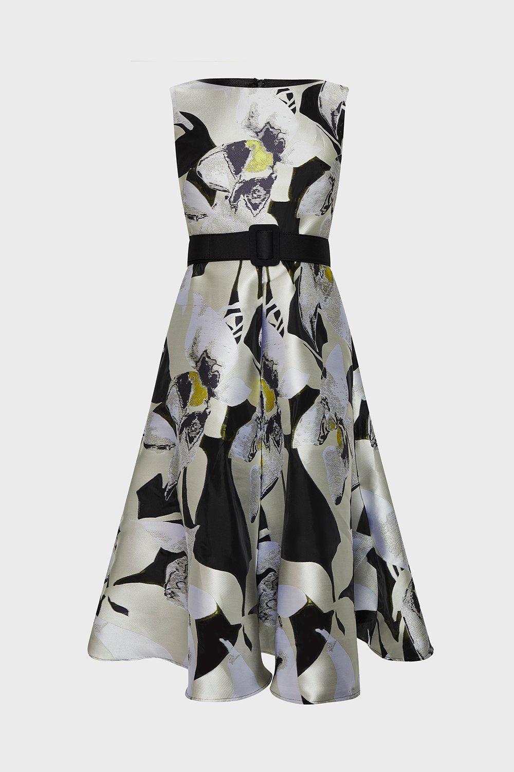 coast jacquard midi dress