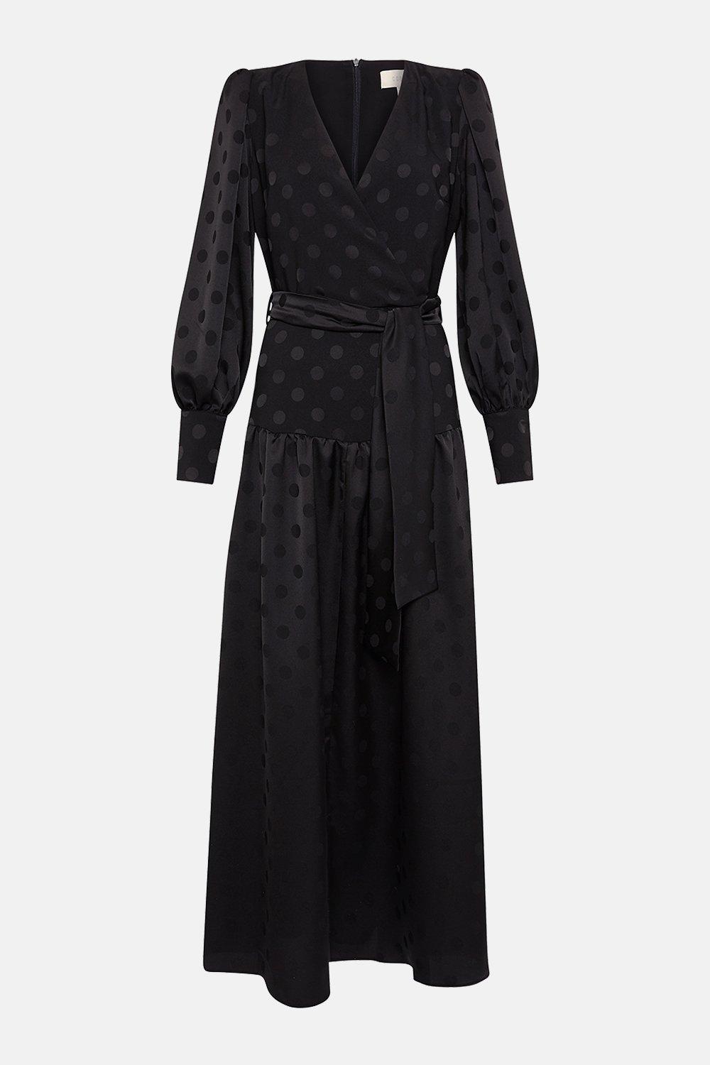 spot tiered maxi dress