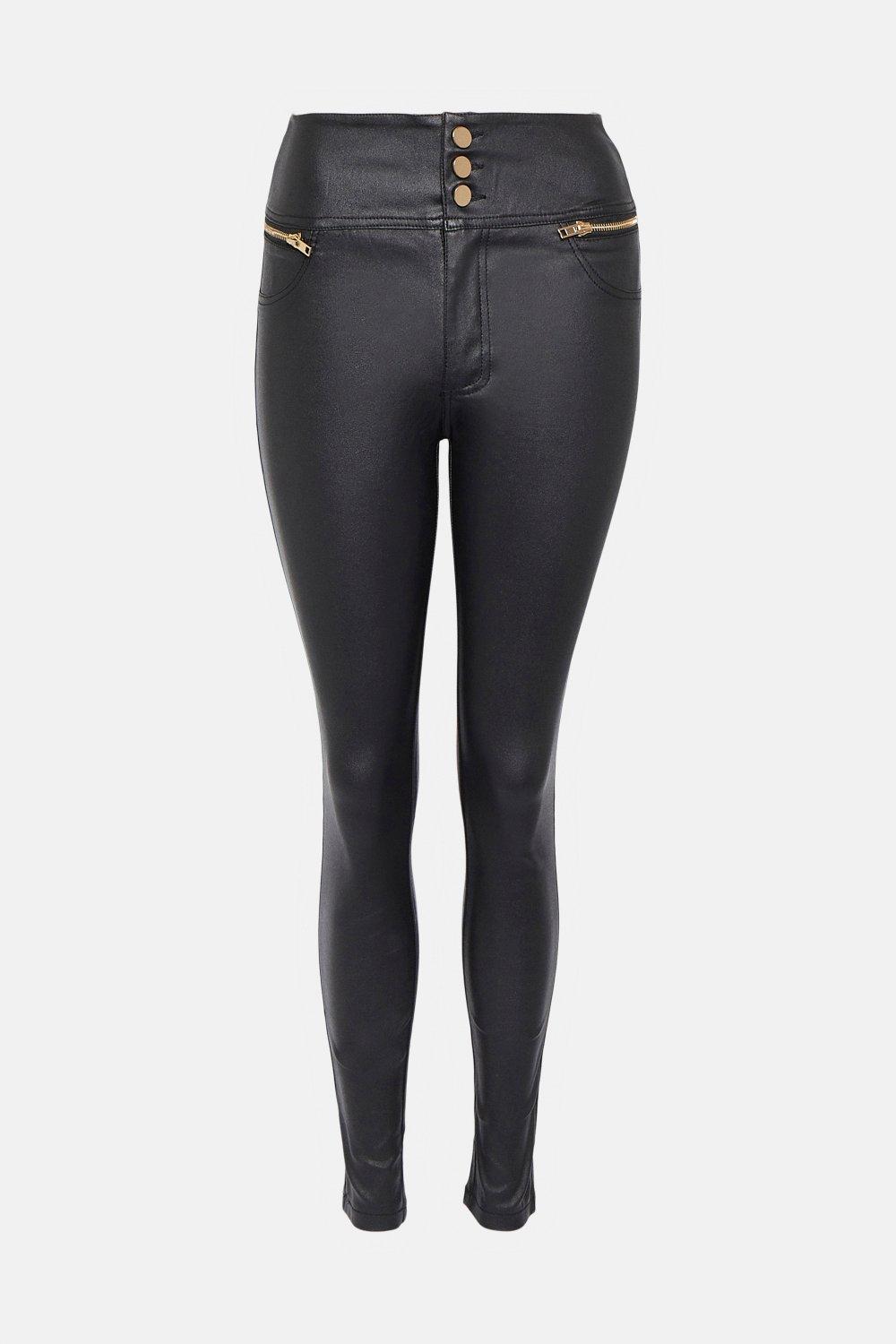 grey coated jeans