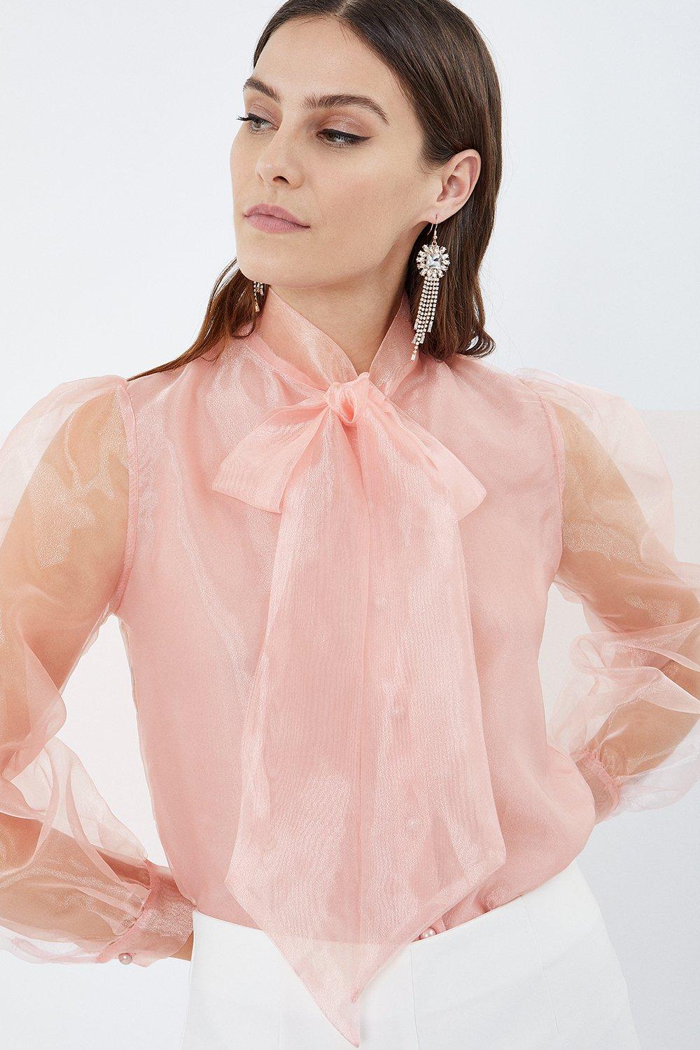 pink organza top