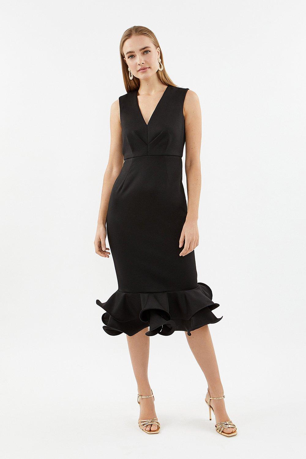 coast paris ruffle hem dress